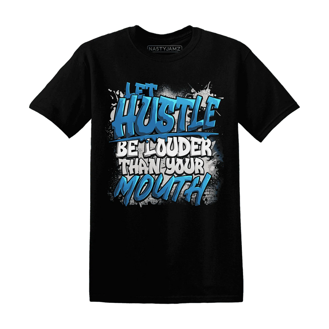 NastyJamz-Industrial-Blue-4s-T-Shirt-Match-Hustle-Louder
