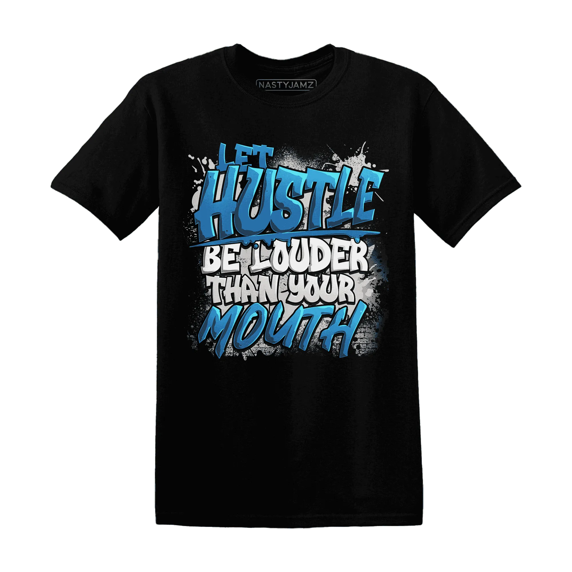 NastyJamz-Industrial-Blue-4s-T-Shirt-Match-Hustle-Louder