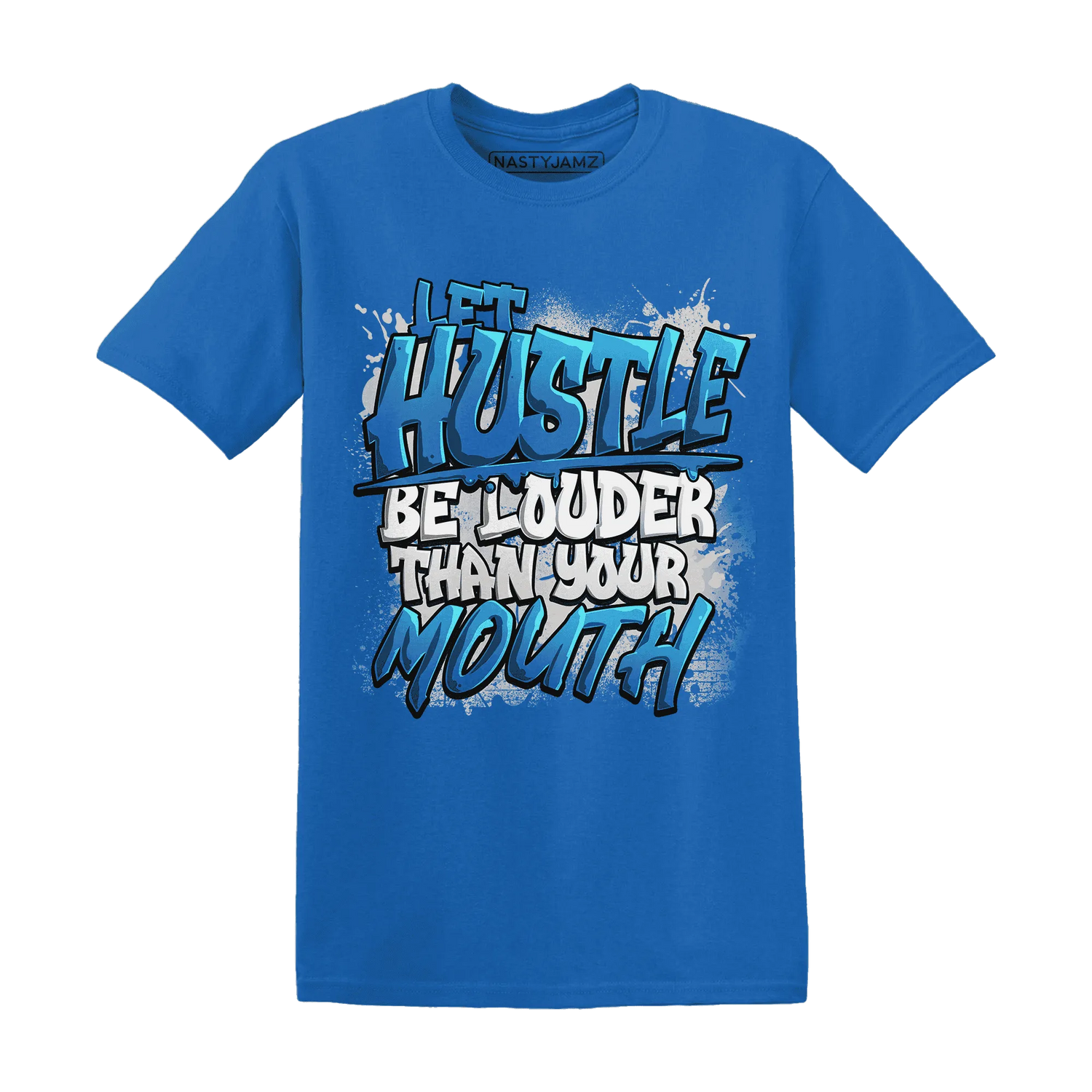 NastyJamz-Industrial-Blue-4s-T-Shirt-Match-Hustle-Louder