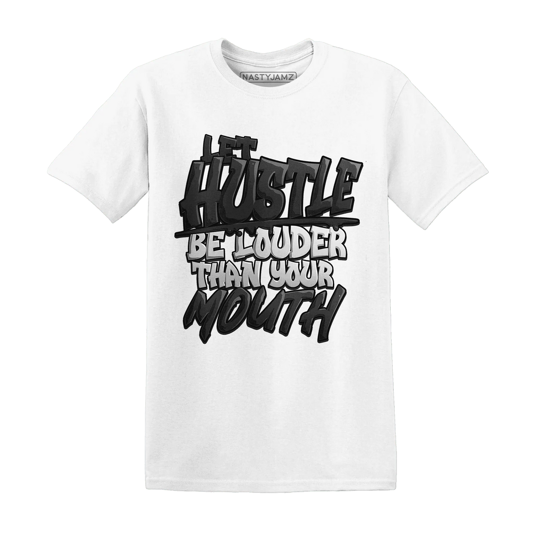 NastyJamz-White-Thunder-4s-T-Shirt-Match-Hustle-Louder