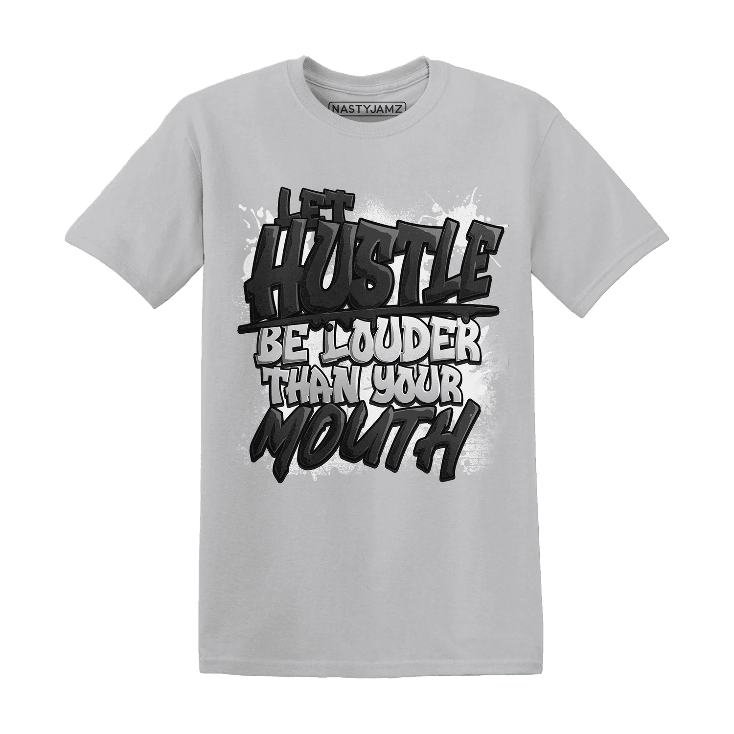 NastyJamz-White-Thunder-4s-T-Shirt-Match-Hustle-Louder