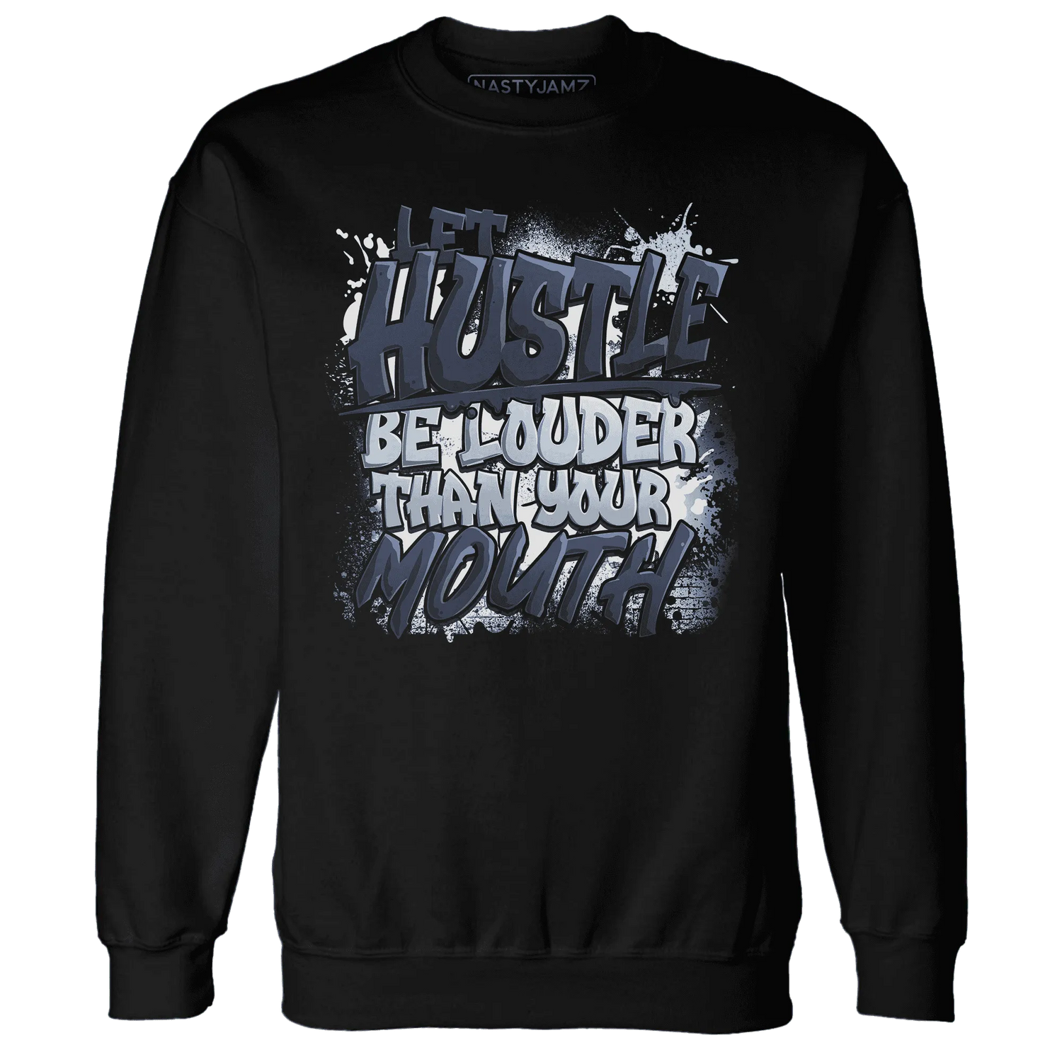 NastyJamz-White-Navy-6s-Sweatshirt-Match-Hustle-Louder