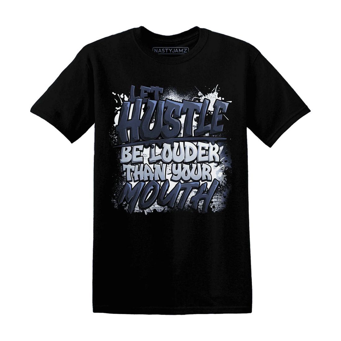 NastyJamz-White-Navy-6s-T-Shirt-Match-Hustle-Louder