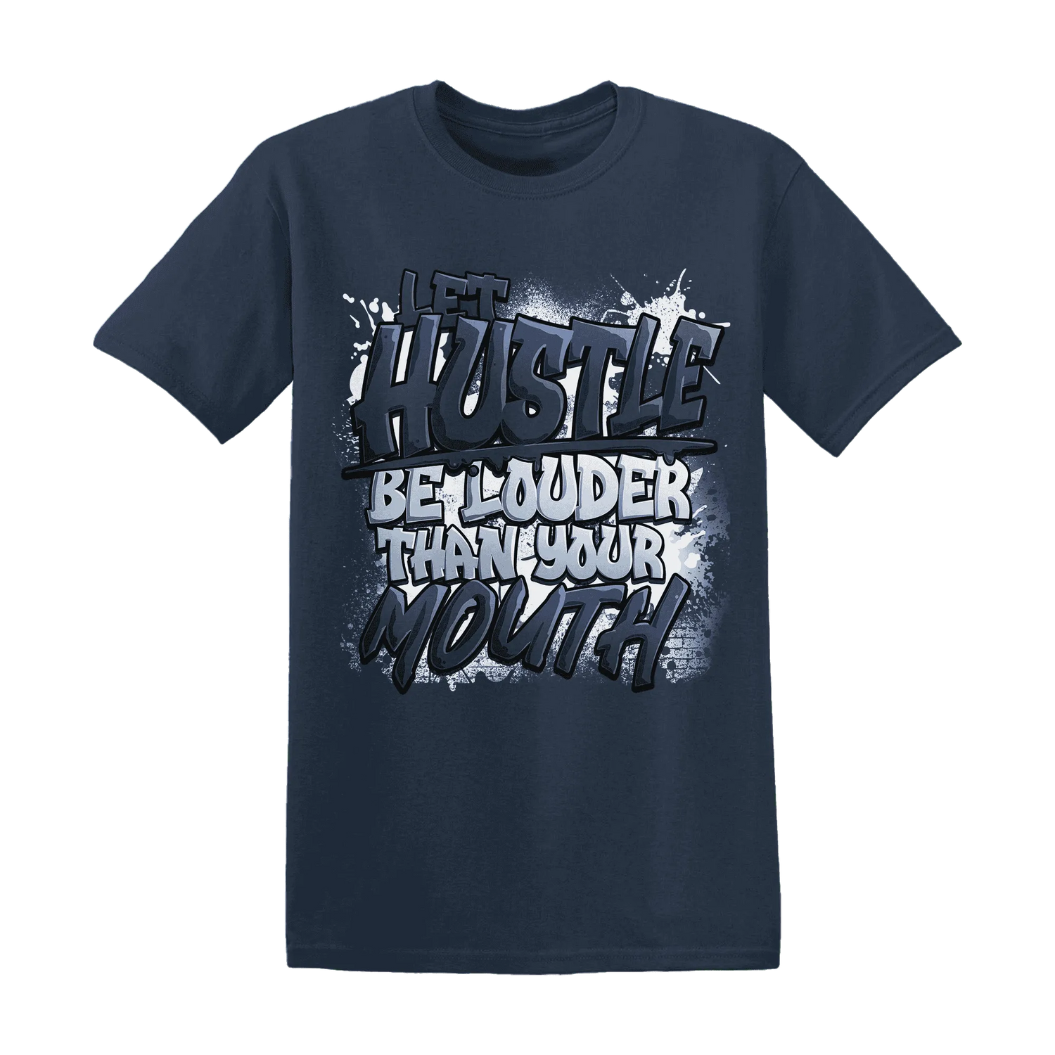NastyJamz-White-Navy-6s-T-Shirt-Match-Hustle-Louder