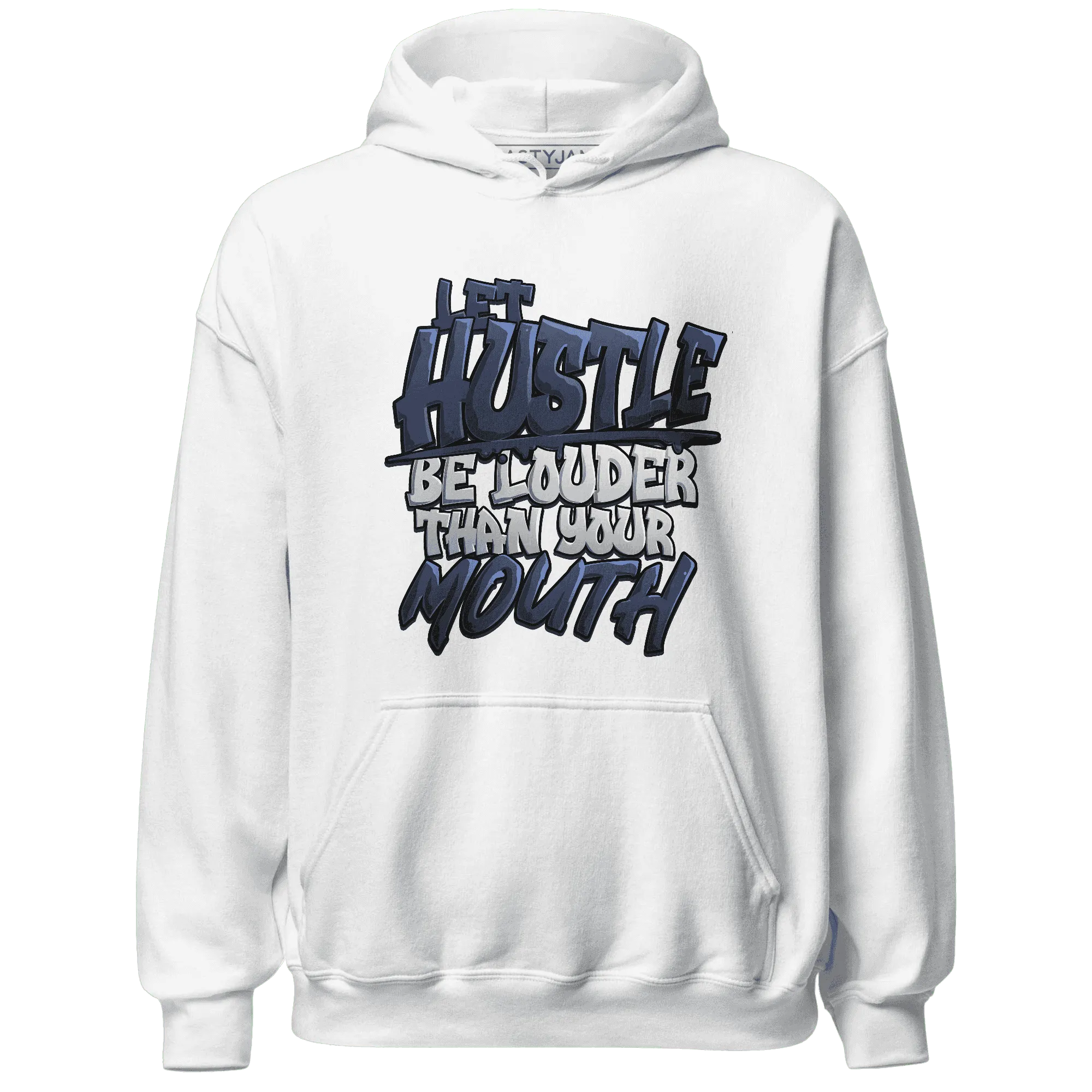 NastyJamz-White-Navy-6s-Hoodie-Match-Hustle-Louder