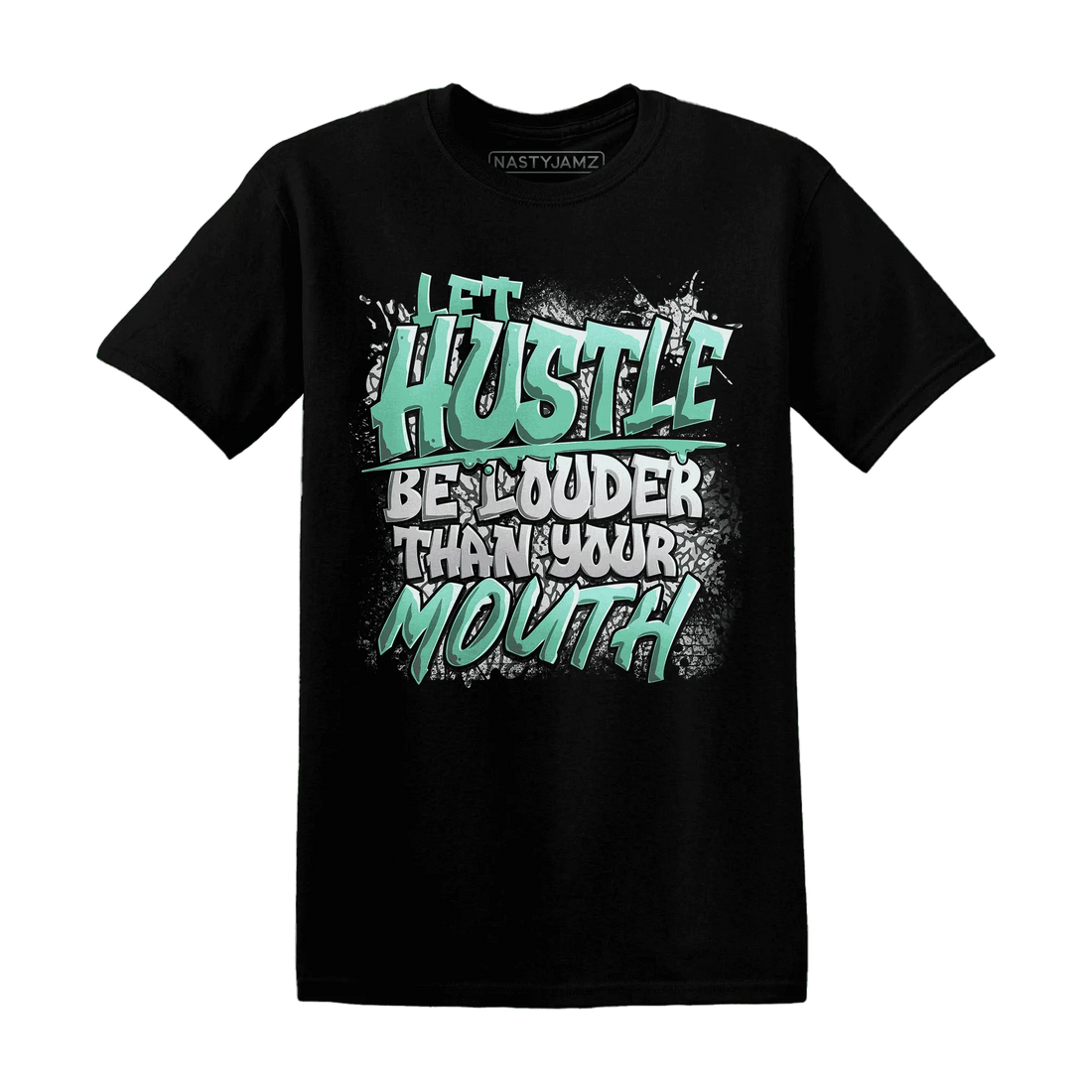 NastyJamz-Green-Glow-3s-T-Shirt-Match-Hustle-Louder