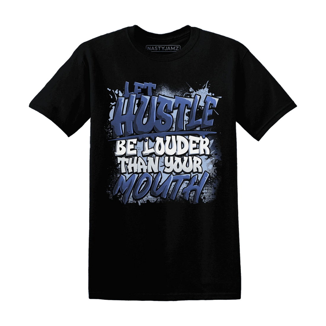 NastyJamz-Midnight-Navy-5s-T-Shirt-Match-Hustle-Louder