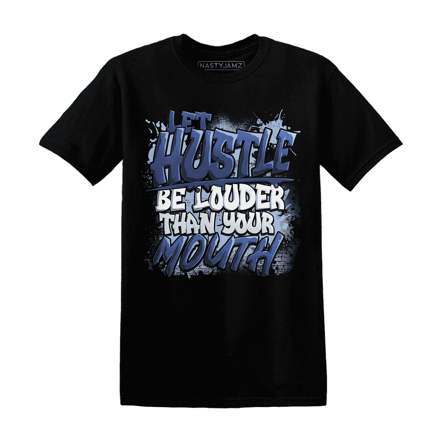 NastyJamz-Midnight-Navy-5s-T-Shirt-Match-Hustle-Louder