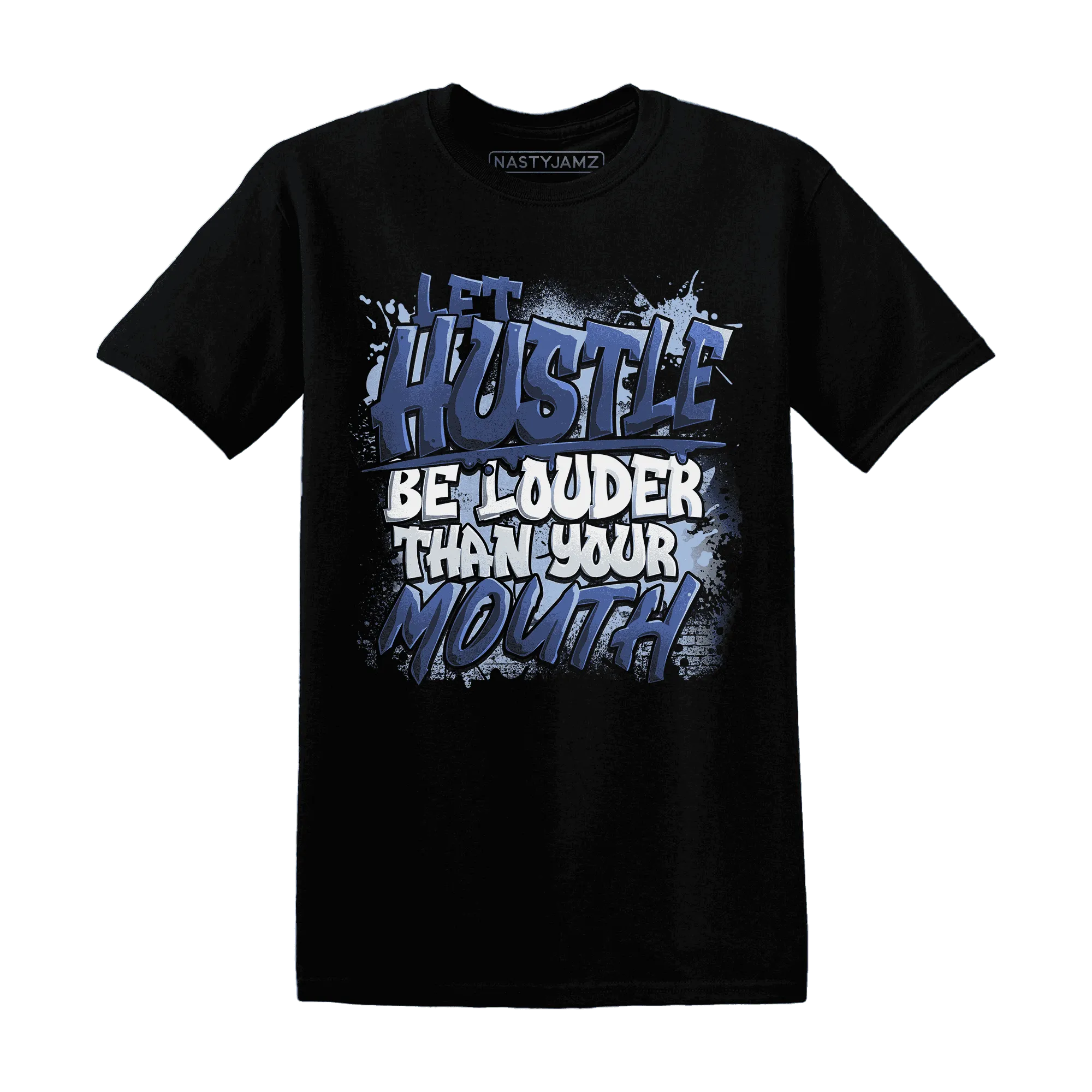 NastyJamz-Midnight-Navy-5s-T-Shirt-Match-Hustle-Louder