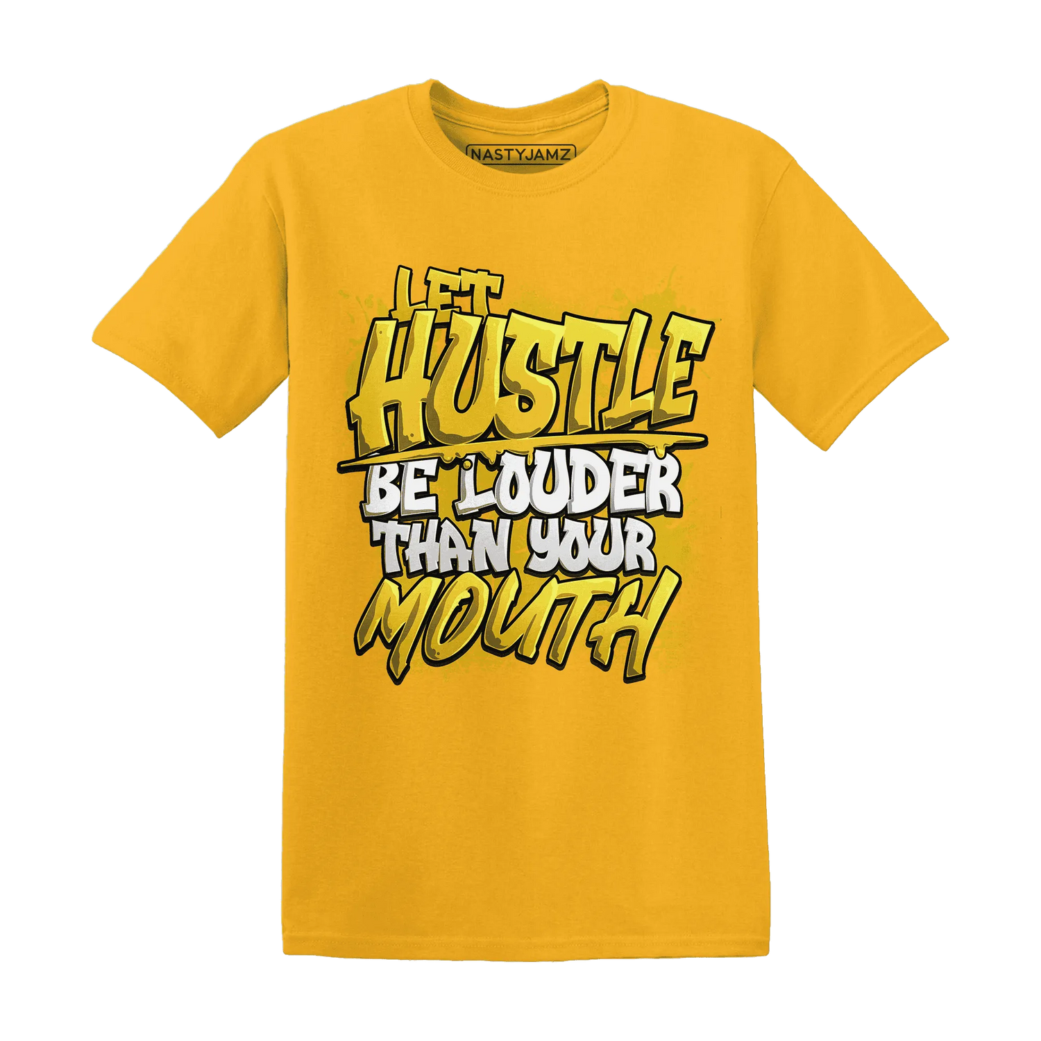 NastyJamz-Yellow-Ochre-6s-T-Shirt-Match-Hustle-Louder