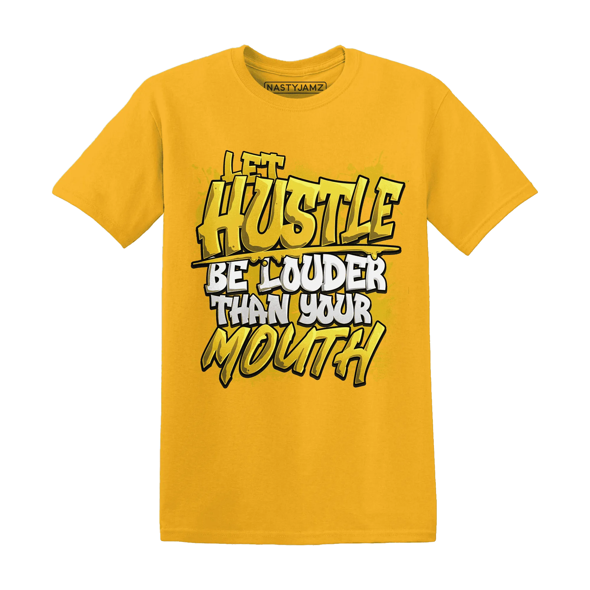 NastyJamz-Yellow-Ochre-6s-T-Shirt-Match-Hustle-Louder