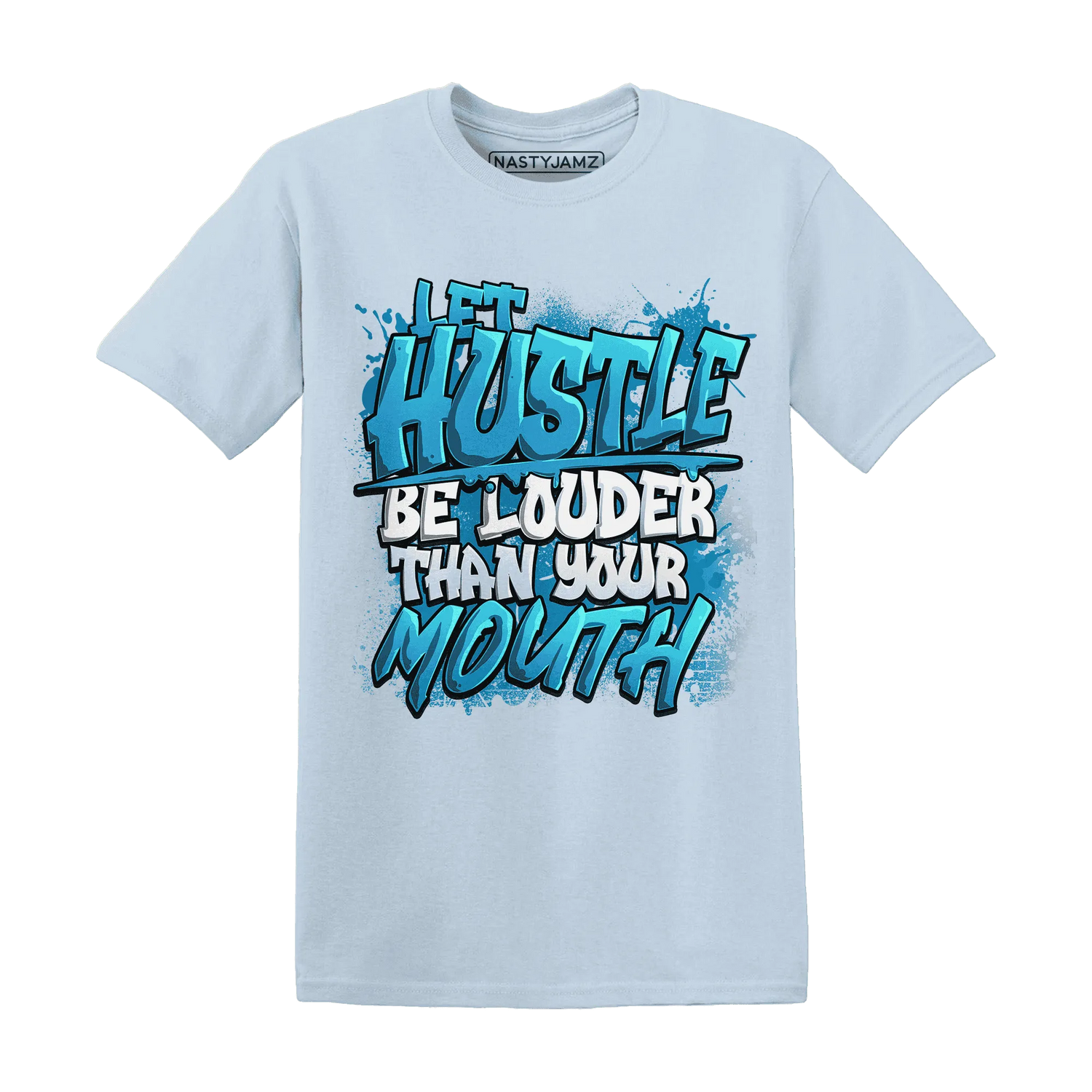NastyJamz-Powder-Blue-9s-T-Shirt-Match-Hustle-Louder