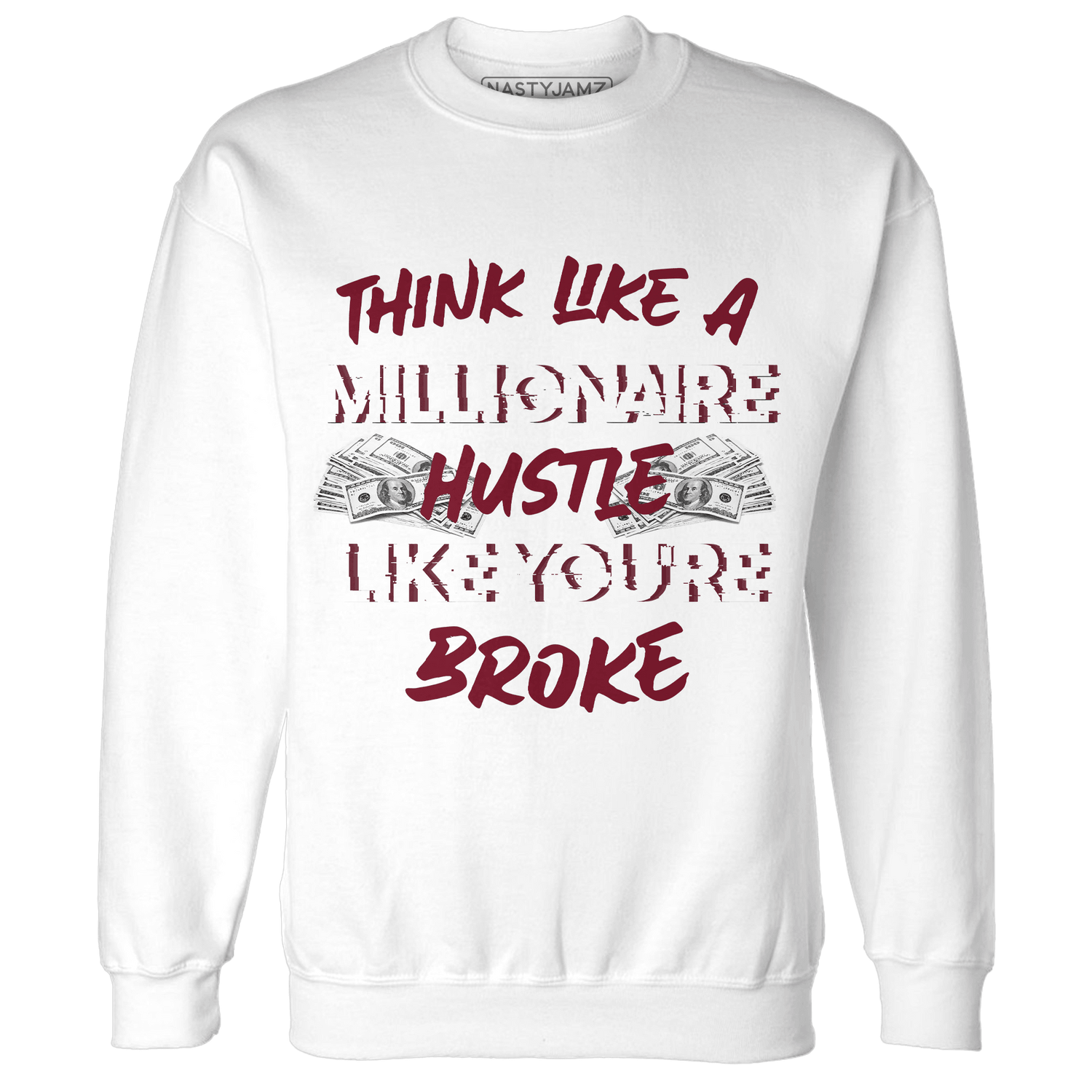 High White Team Red 1s Sweatshirt Match Hustle Millionaire - NastyJamz