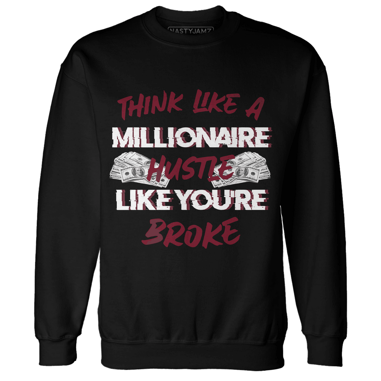 High White Team Red 1s Sweatshirt Match Hustle Millionaire - NastyJamz
