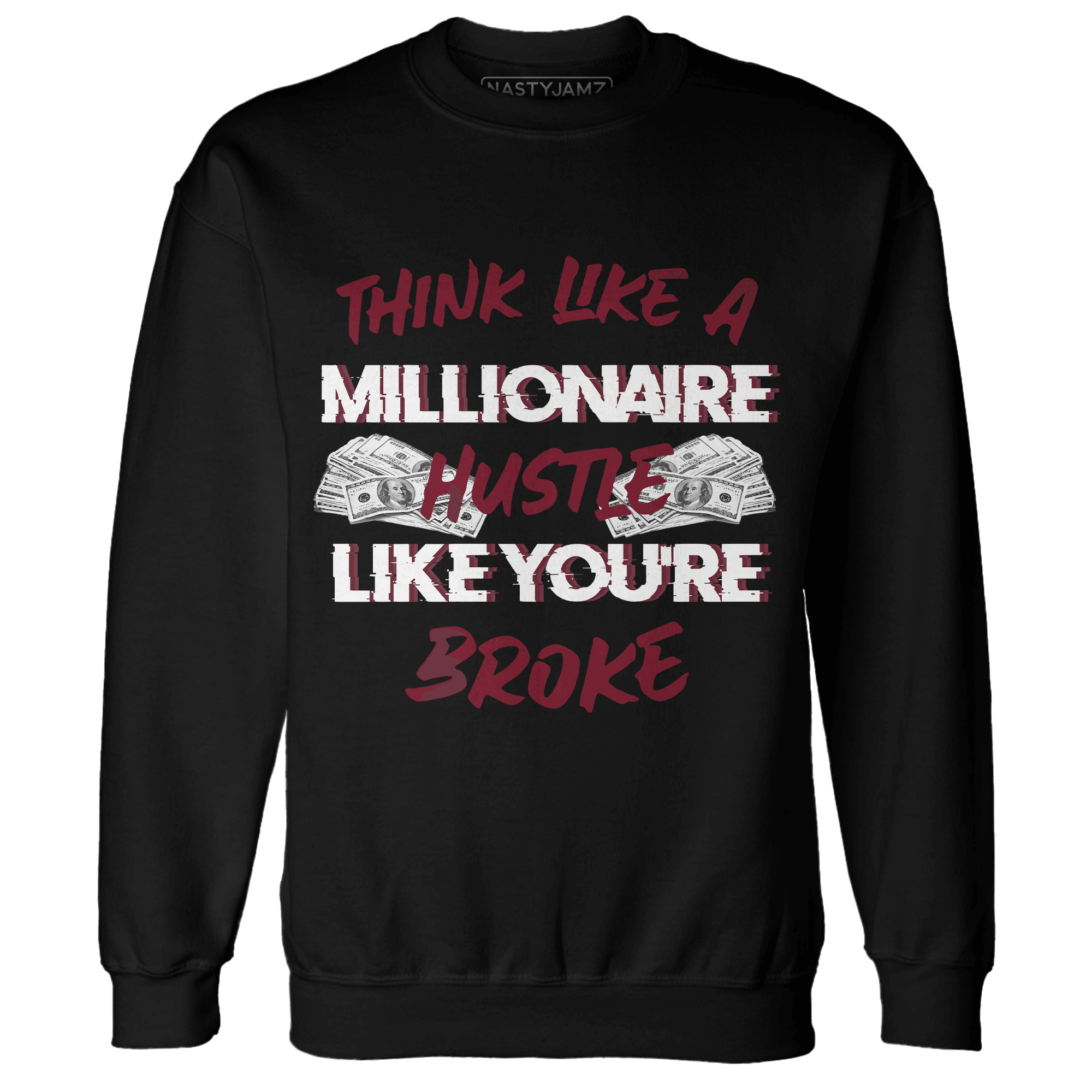 High White Team Red 1s Sweatshirt Match Hustle Millionaire - NastyJamz