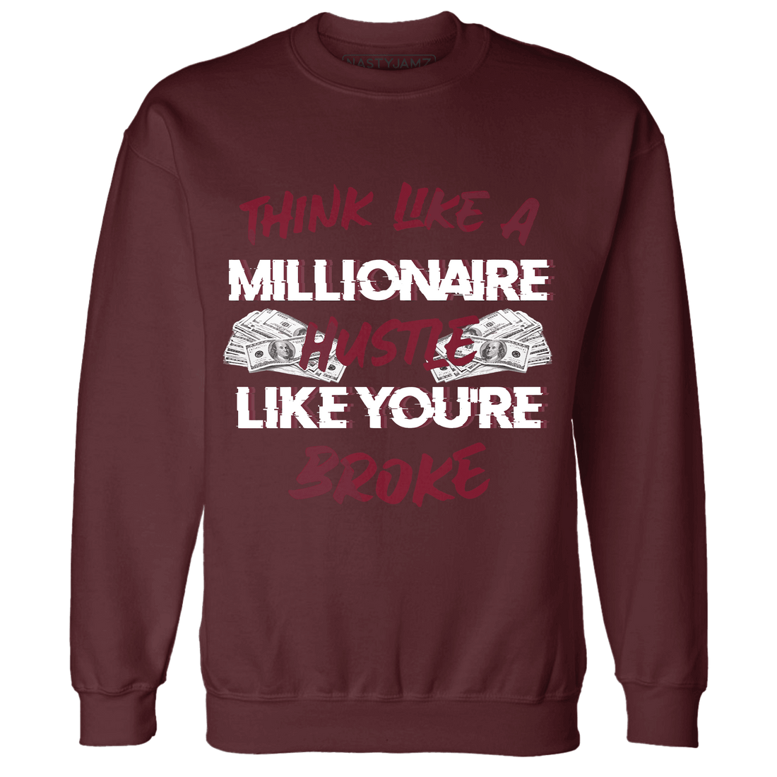 High White Team Red 1s Sweatshirt Match Hustle Millionaire - NastyJamz