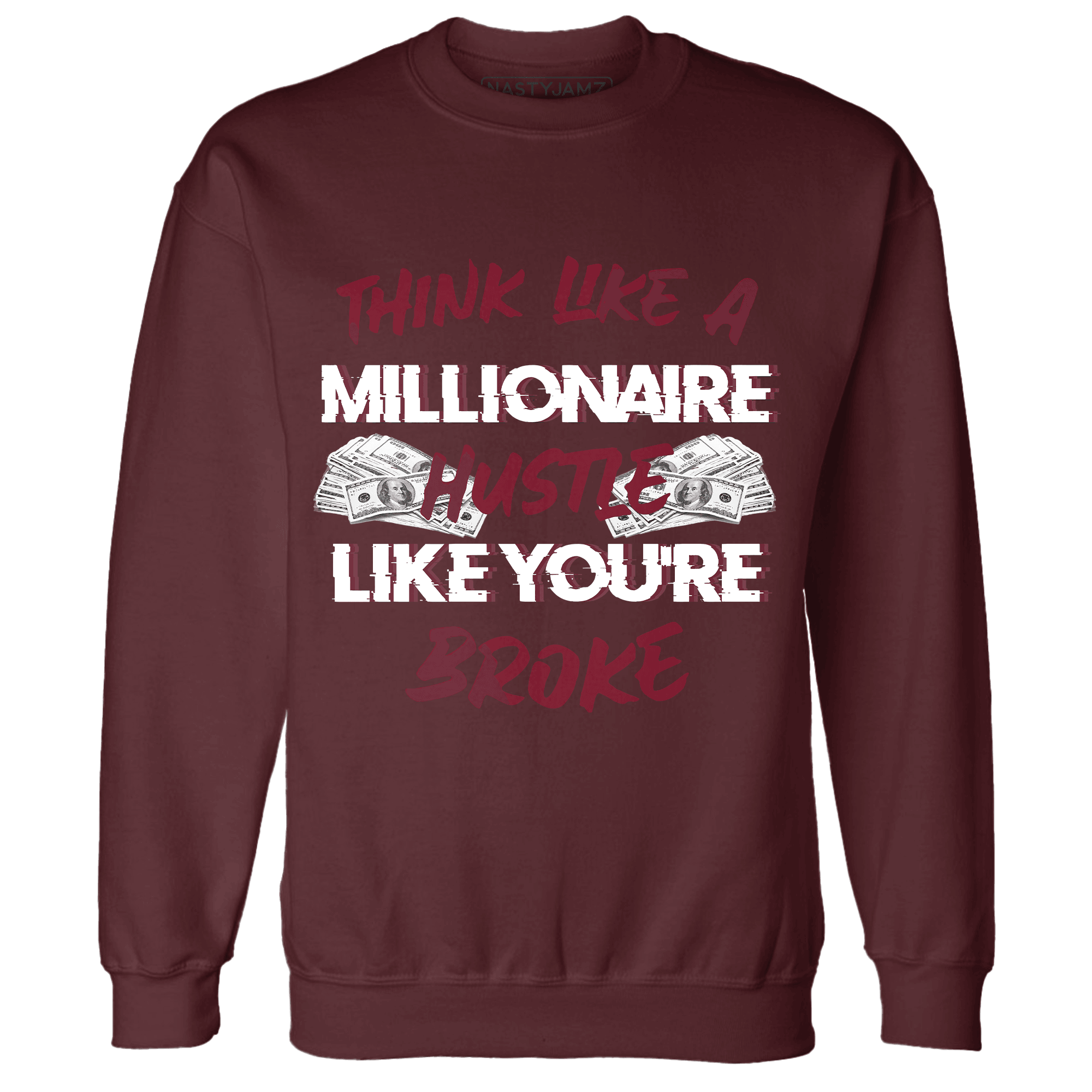 High White Team Red 1s Sweatshirt Match Hustle Millionaire - NastyJamz