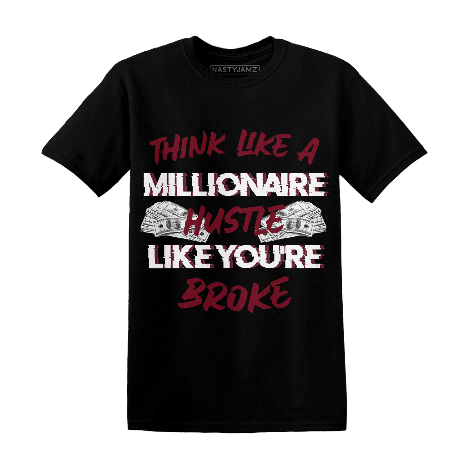 High White Team Red 1s T Shirt Match Hustle Millionaire - NastyJamz