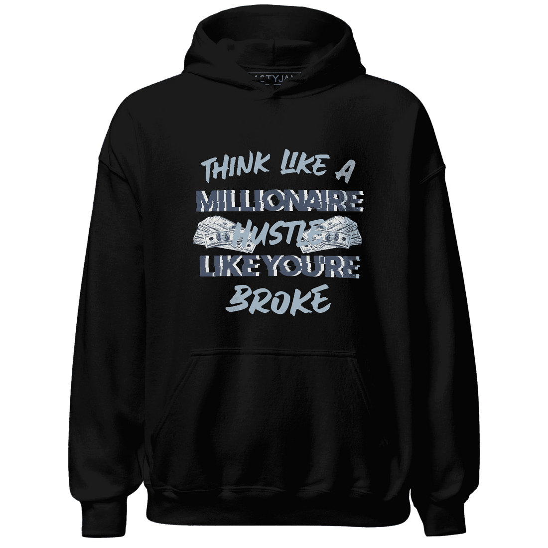Mid Diffused Blue Grey 1s Hoodie Match Hustle Millionaire - NastyJamz