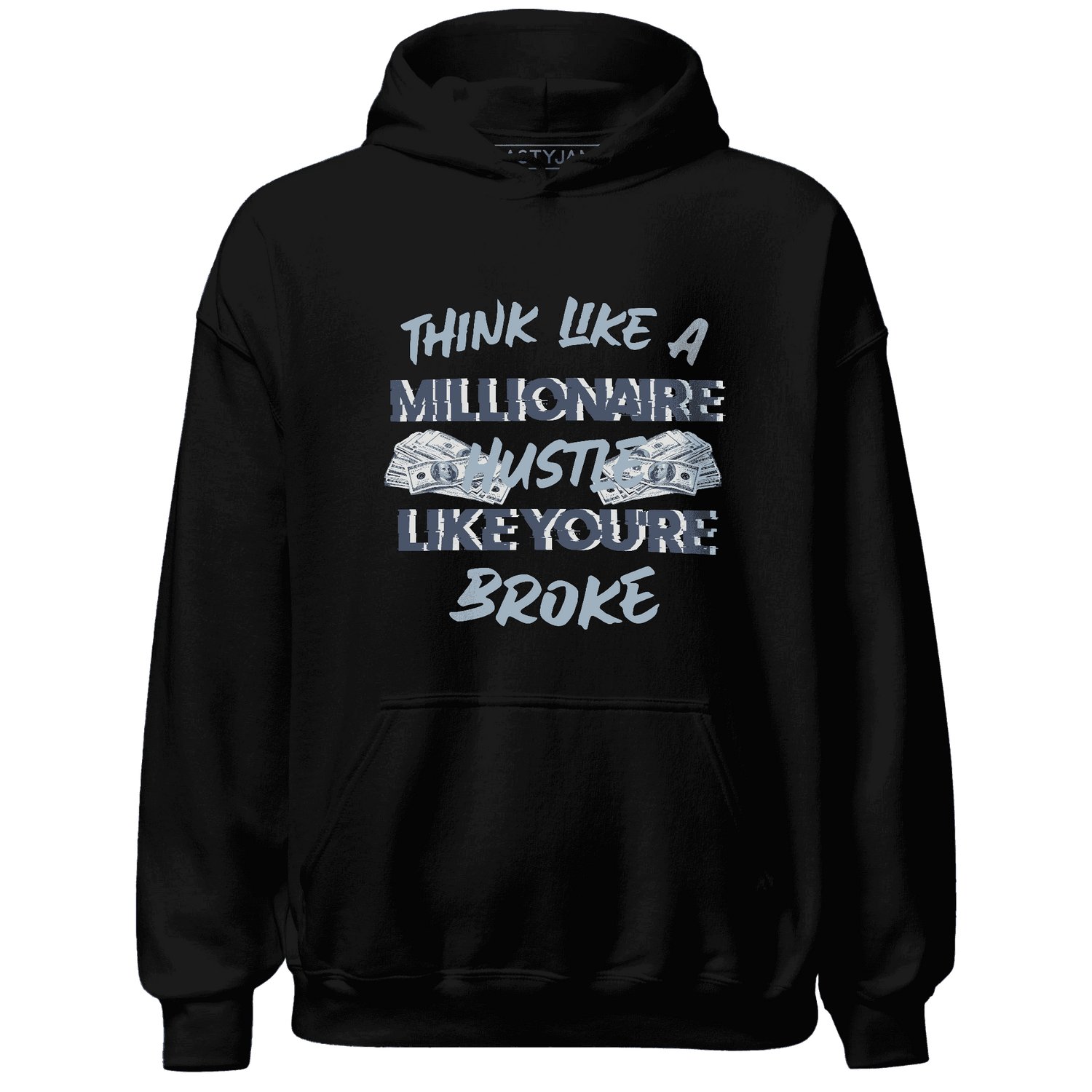 Mid Diffused Blue Grey 1s Hoodie Match Hustle Millionaire - NastyJamz