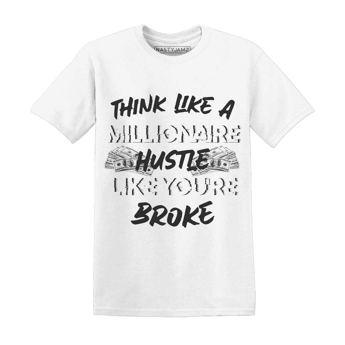 White-Thunder-4s-T-Shirt-Match-Hustle-Millionaire
