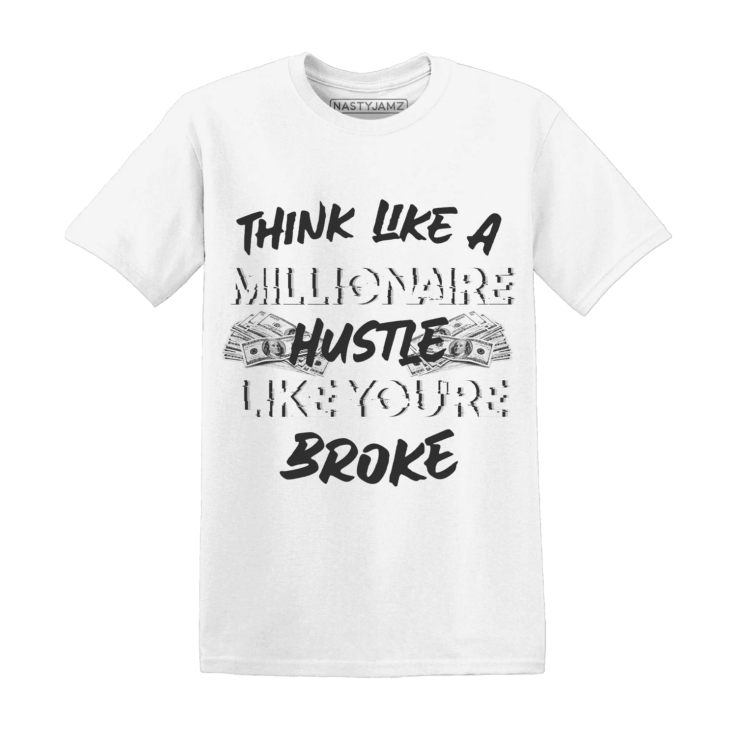 White-Thunder-4s-T-Shirt-Match-Hustle-Millionaire