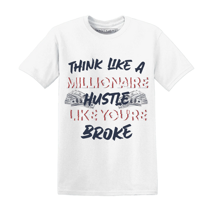White-Navy-6s-T-Shirt-Match-Hustle-Millionaire