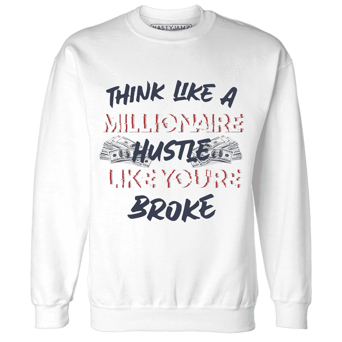 White-Navy-6s-Sweatshirt-Match-Hustle-Millionaire
