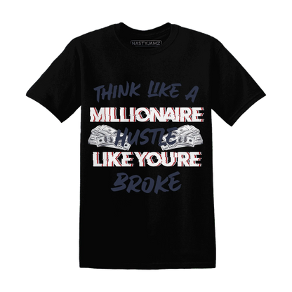 White-Navy-6s-T-Shirt-Match-Hustle-Millionaire