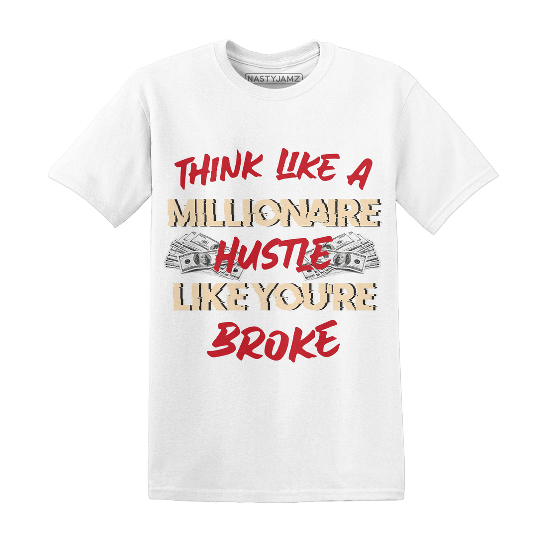 Jumman Jack University Red T Shirt Match Hustle Millionaire - NastyJamz