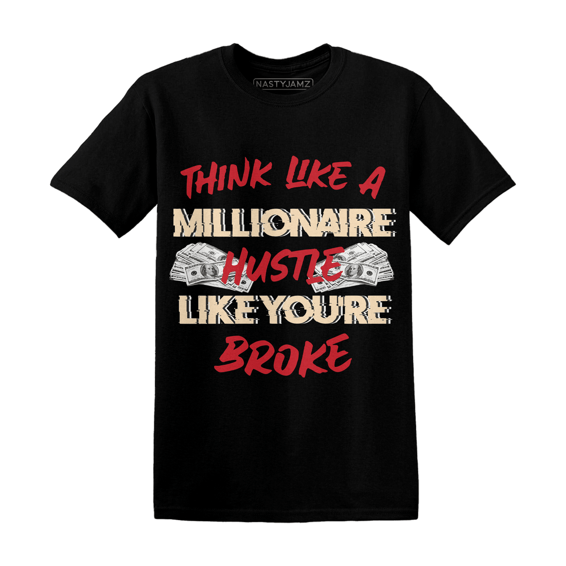 Jumman Jack University Red T Shirt Match Hustle Millionaire - NastyJamz