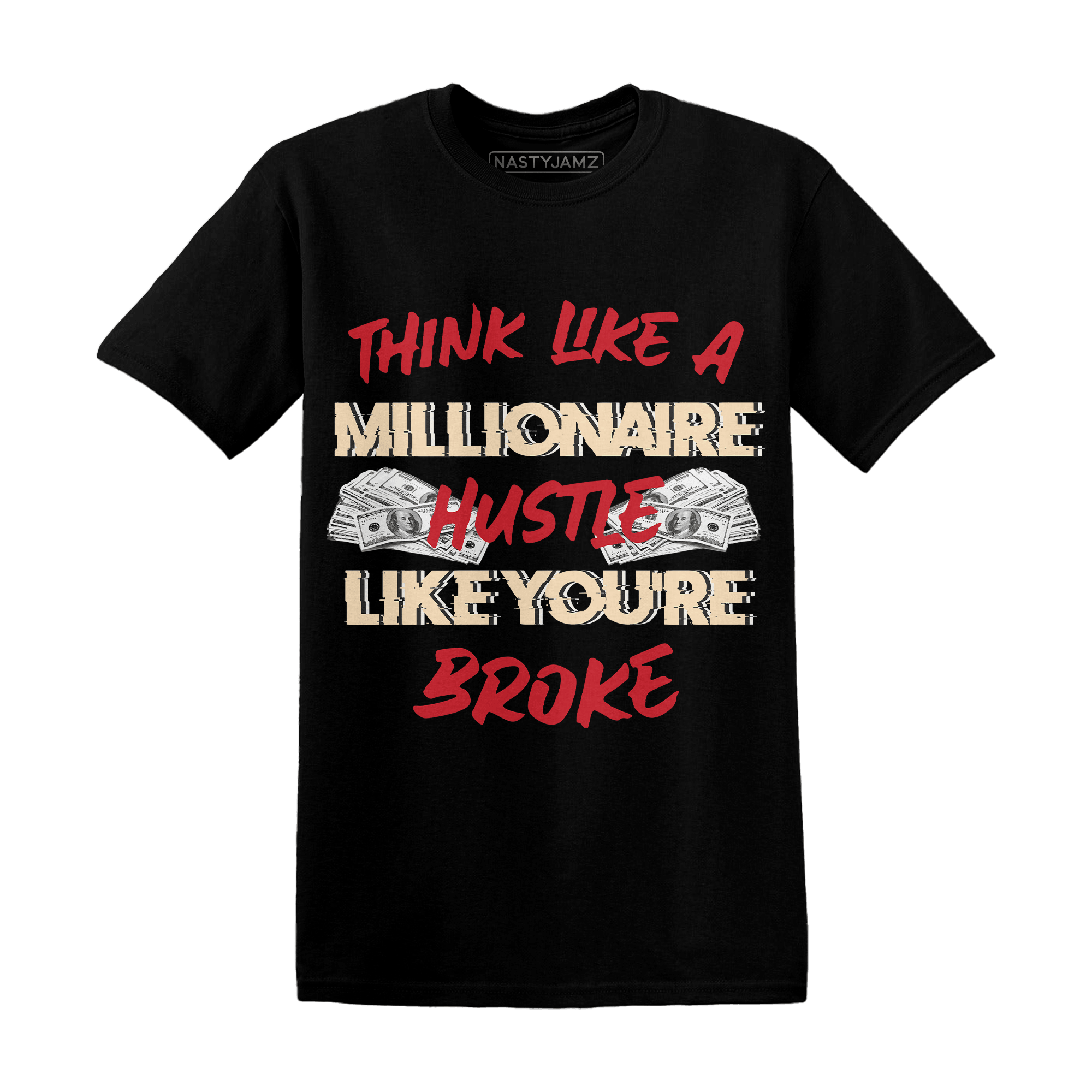 Jumman Jack University Red T Shirt Match Hustle Millionaire - NastyJamz