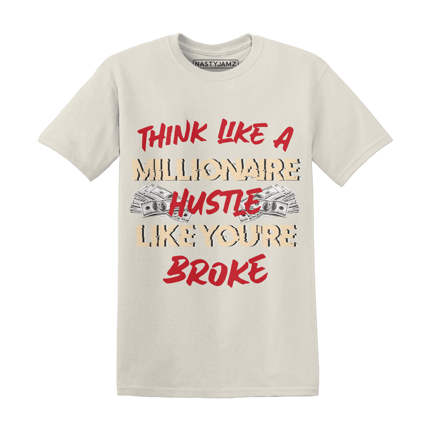 Jumman Jack University Red T Shirt Match Hustle Millionaire - NastyJamz