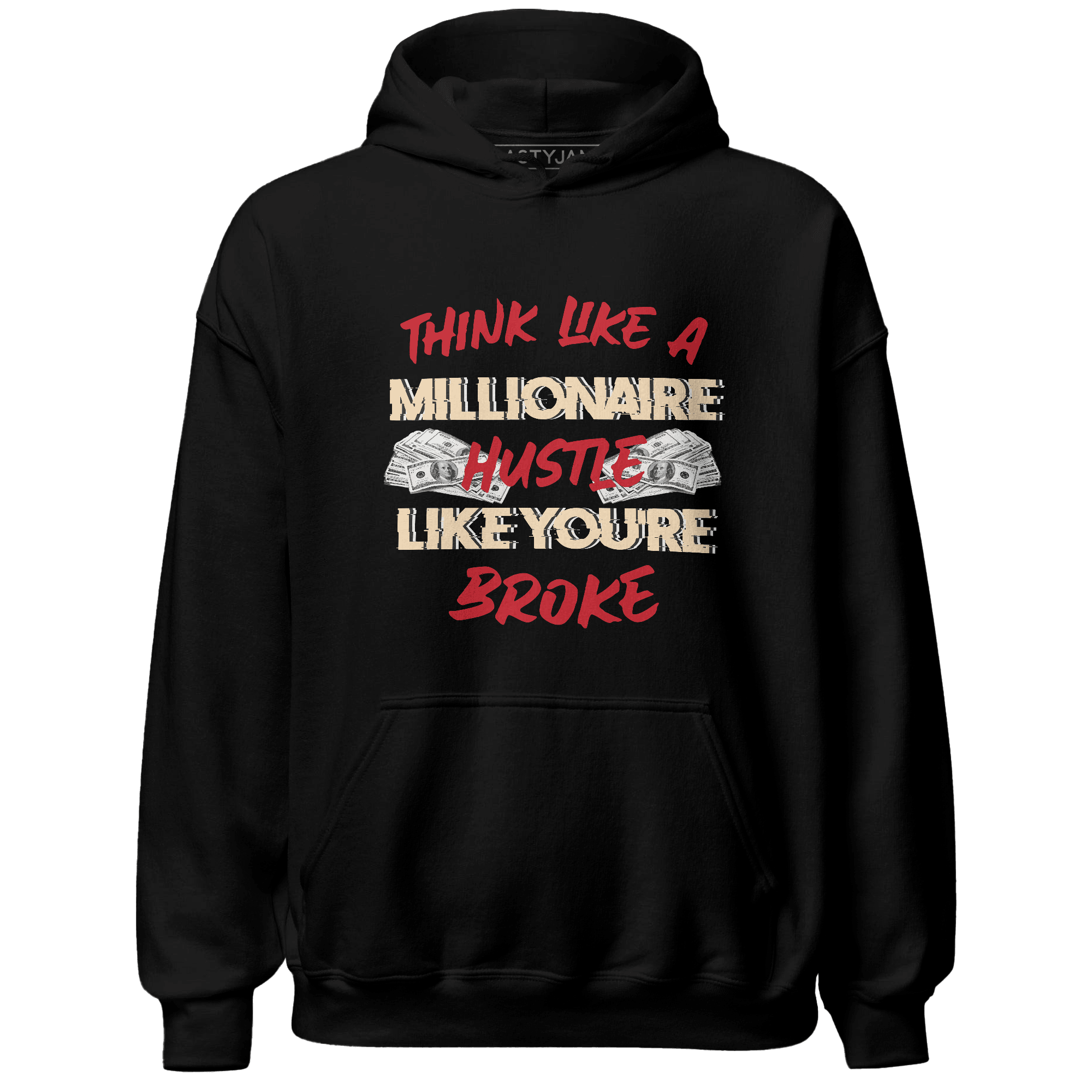 Jumman Jack University Red Hoodie Match Hustle Millionaire - NastyJamz