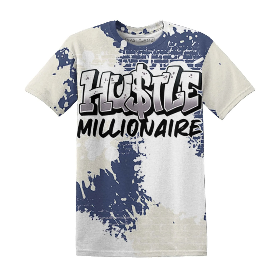 Low-Diffused-Blue-11s-T-Shirt-Match-Hustle-Millionaire-3D