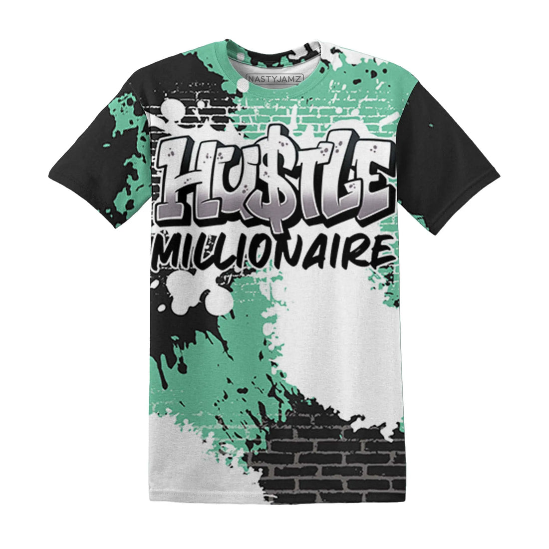 High-OG-Green-Glow-1s-T-Shirt-Match-Hustle-Millionaire-3D