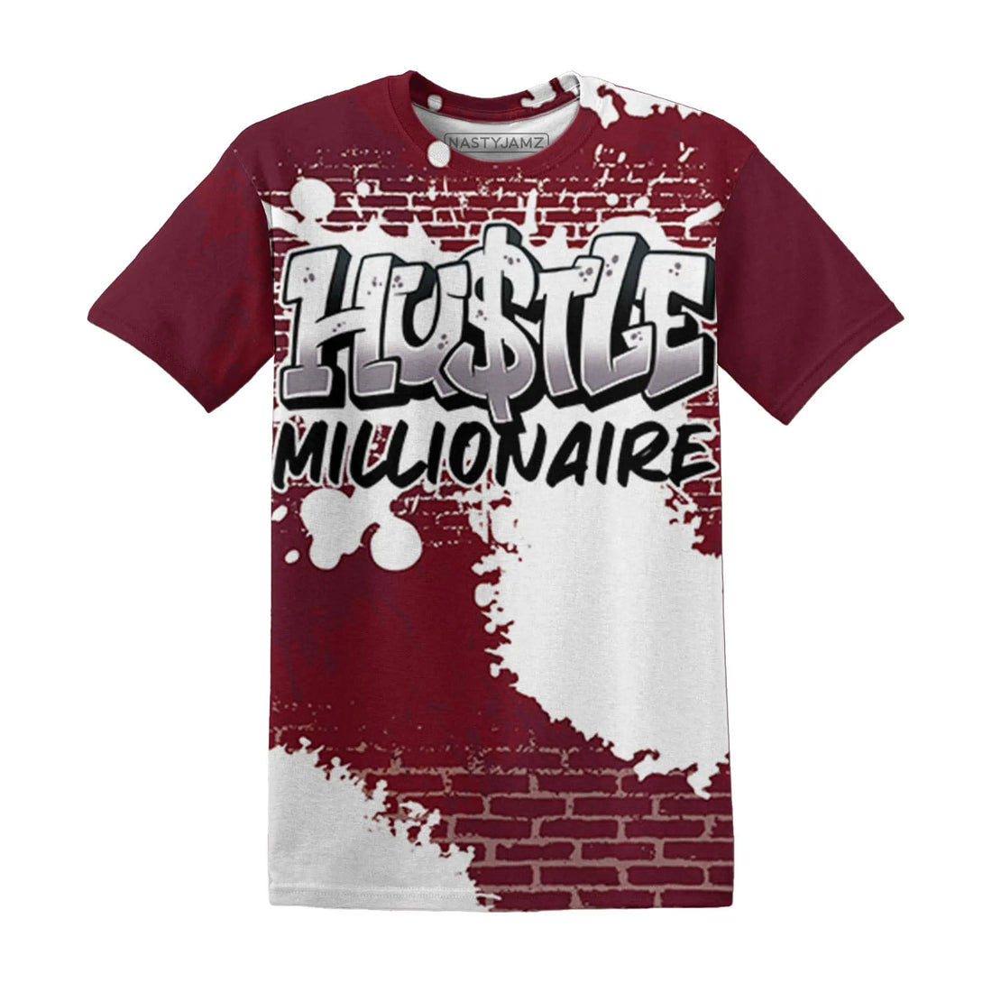High-White-Team-Red-1s-T-Shirt-Match-Hustle-Millionaire-3D