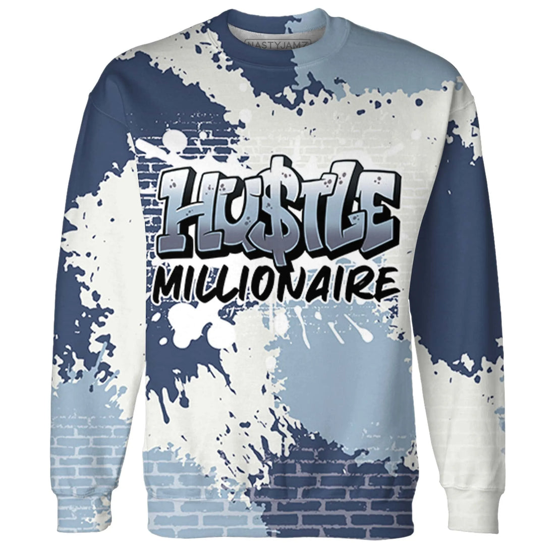 Mid-Diffused-Blue-Grey-1s-Sweatshirt-Match-Hustle-Millionaire-3D