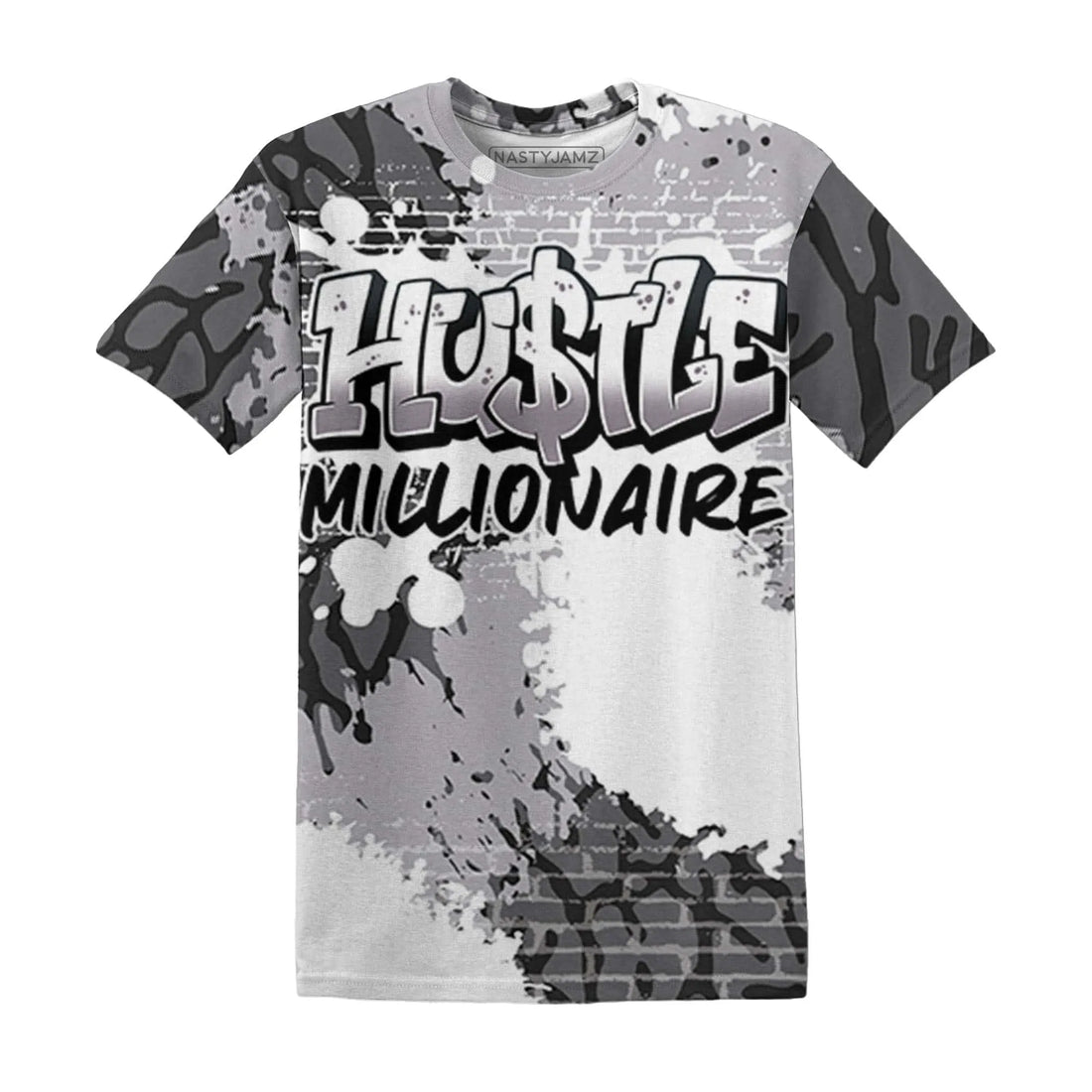 Cement-Grey-3s-T-Shirt-Match-Hustle-Millionaire-3D