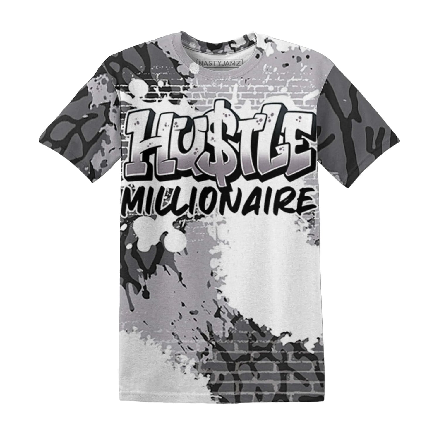 Cement-Grey-3s-T-Shirt-Match-Hustle-Millionaire-3D