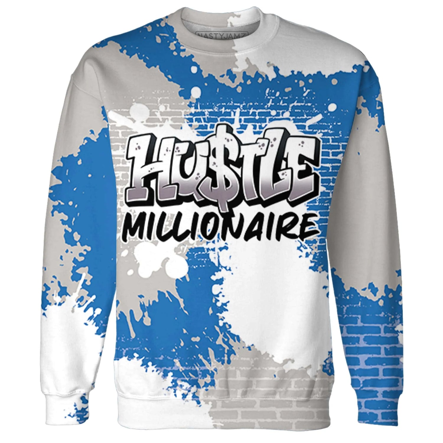 Industrial-Blue-4s-Sweatshirt-Match-Hustle-Millionaire-3D