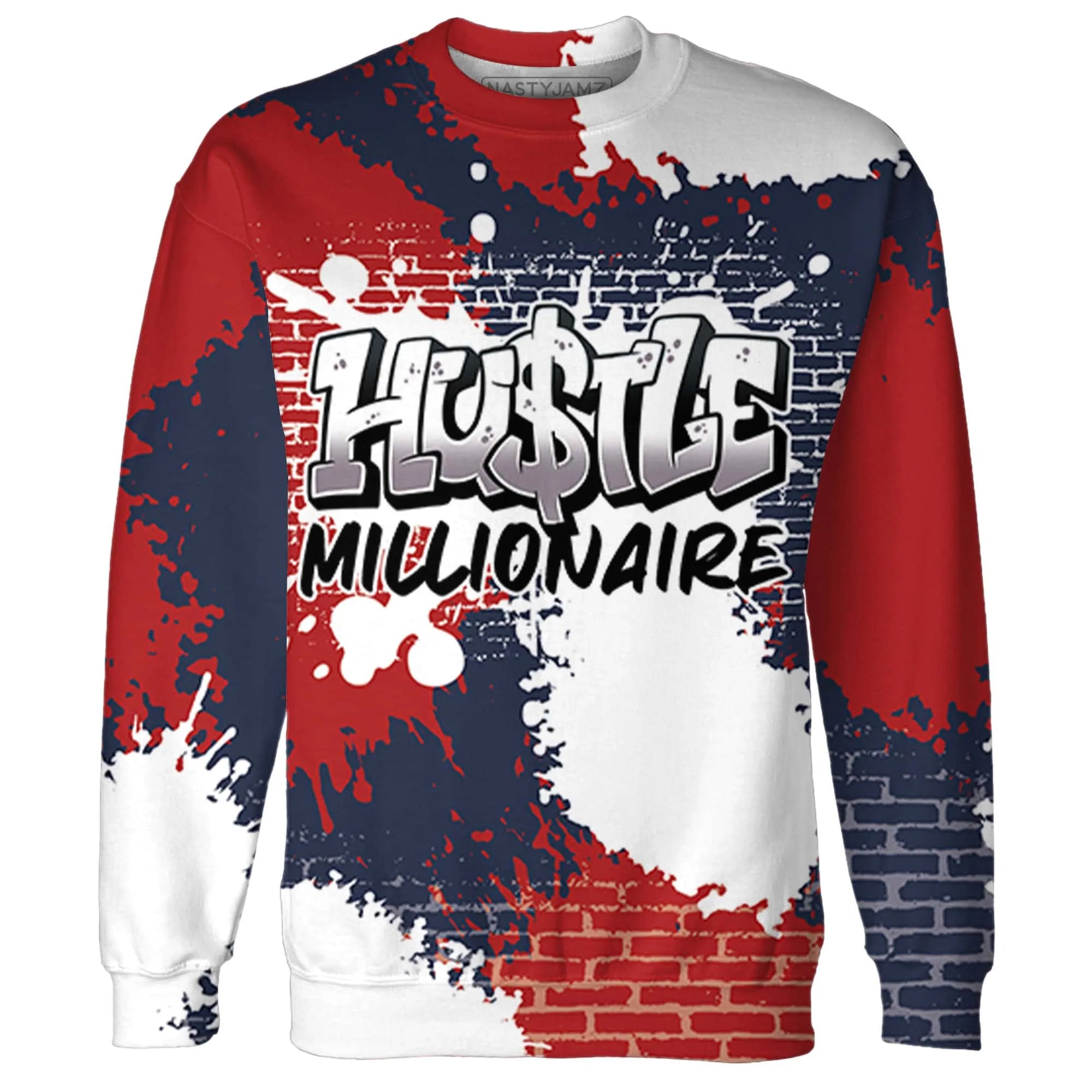 White-Navy-6s-Sweatshirt-Match-Hustle-Millionaire-3D