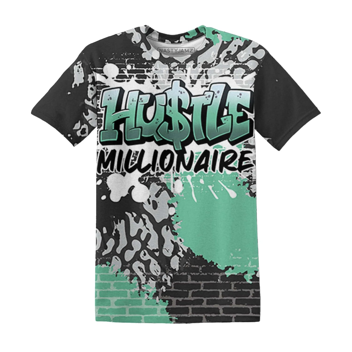 Green-Glow-3s-T-Shirt-Match-Hustle-Millionaire-3D
