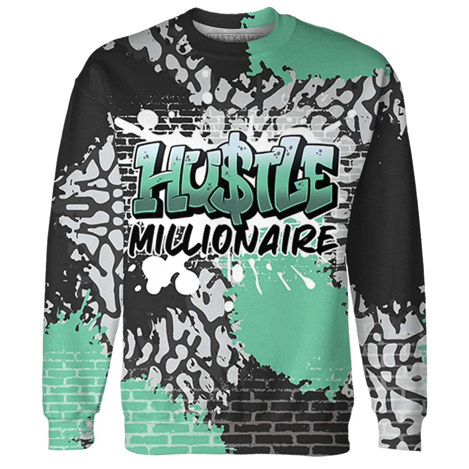 Green-Glow-3s-Sweatshirt-Match-Hustle-Millionaire-3D
