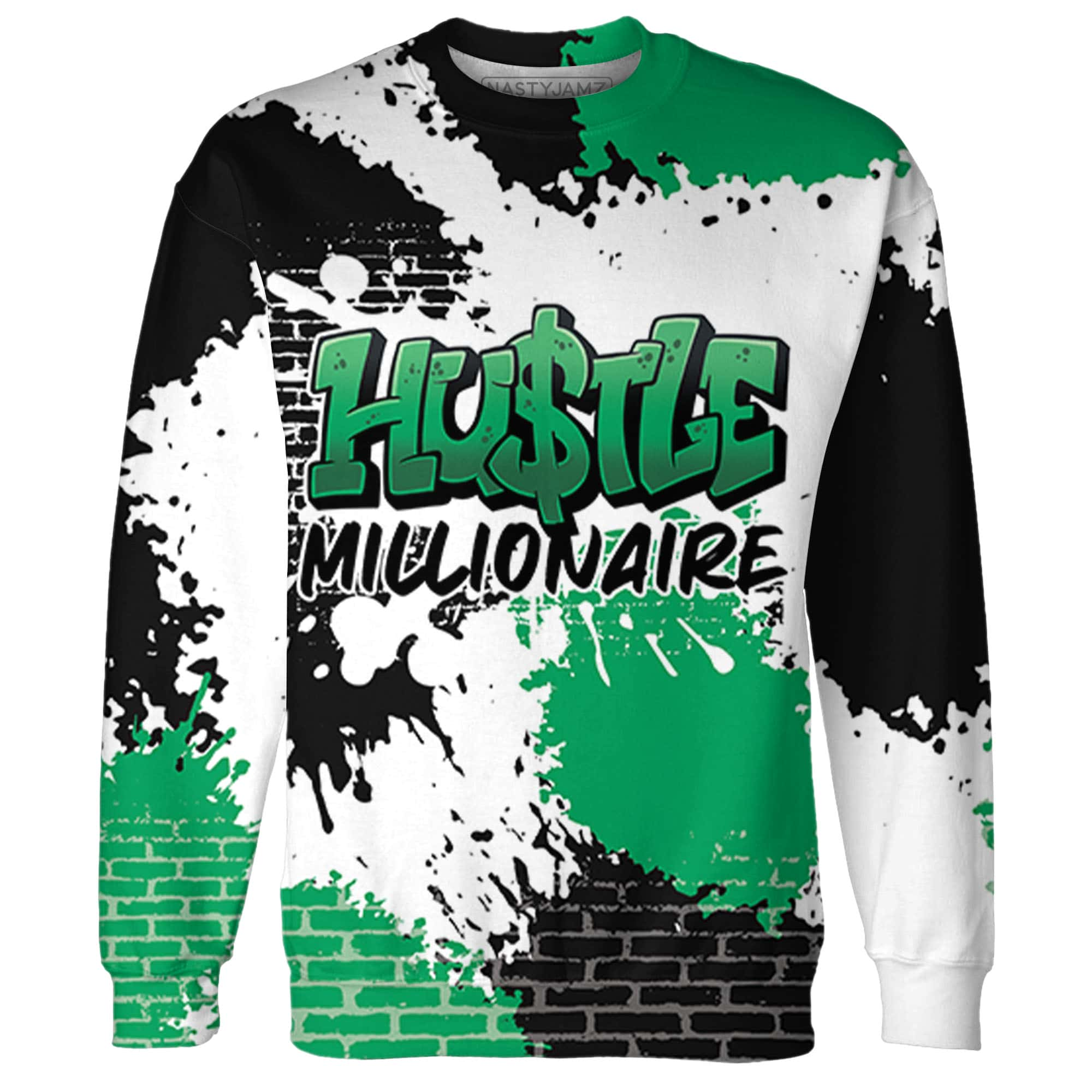 Lucky-Green-5s-Sweatshirt-Match-Hustle-Millionaire-3D