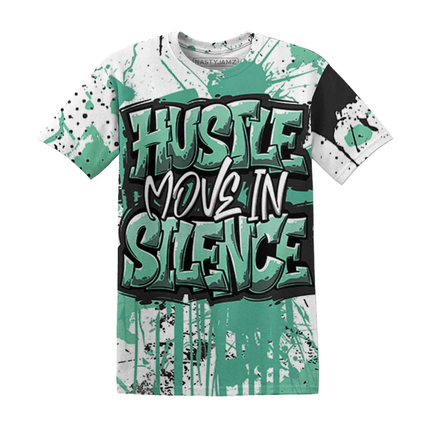 High-OG-Green-Glow-1s-T-Shirt-Match-Hustle-Move-In-Silence-3D