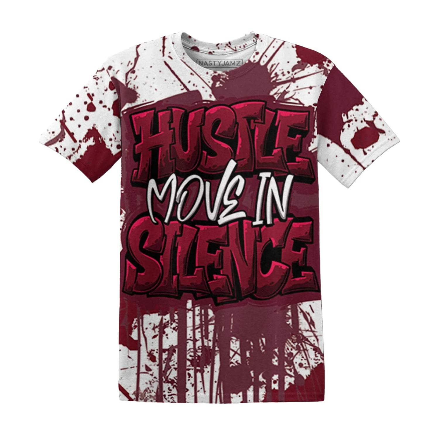 High-White-Team-Red-1s-T-Shirt-Match-Hustle-Move-In-Silence-3D