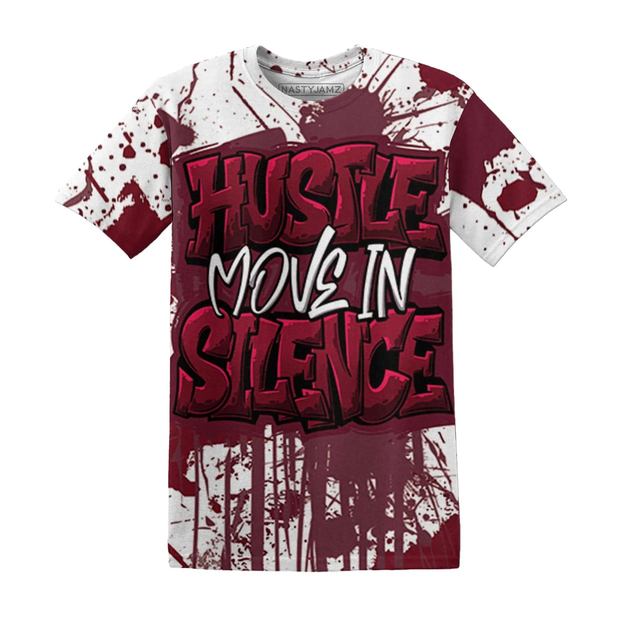 High-White-Team-Red-1s-T-Shirt-Match-Hustle-Move-In-Silence-3D