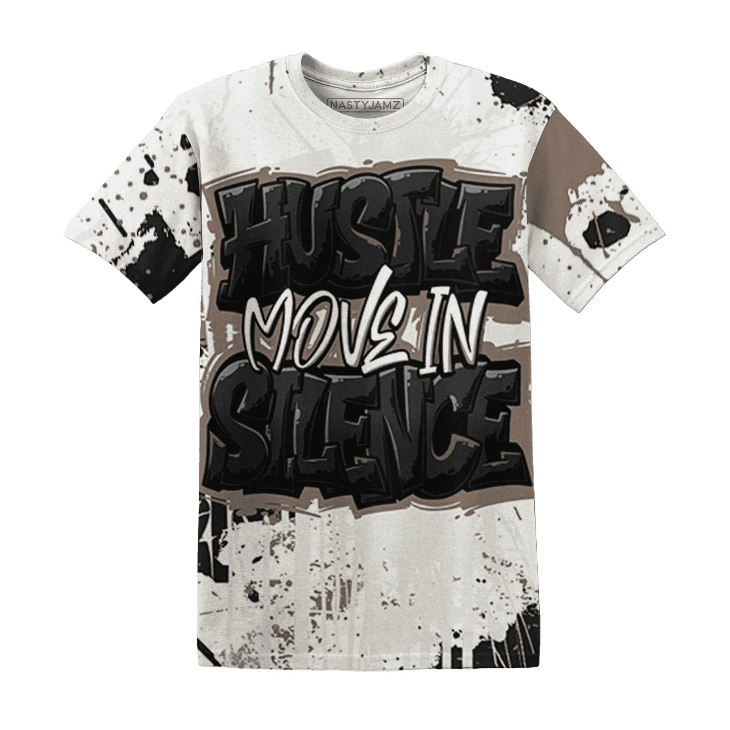 Low-Mocha-1s-T-Shirt-Match-Hustle-Move-In-Silence-3D