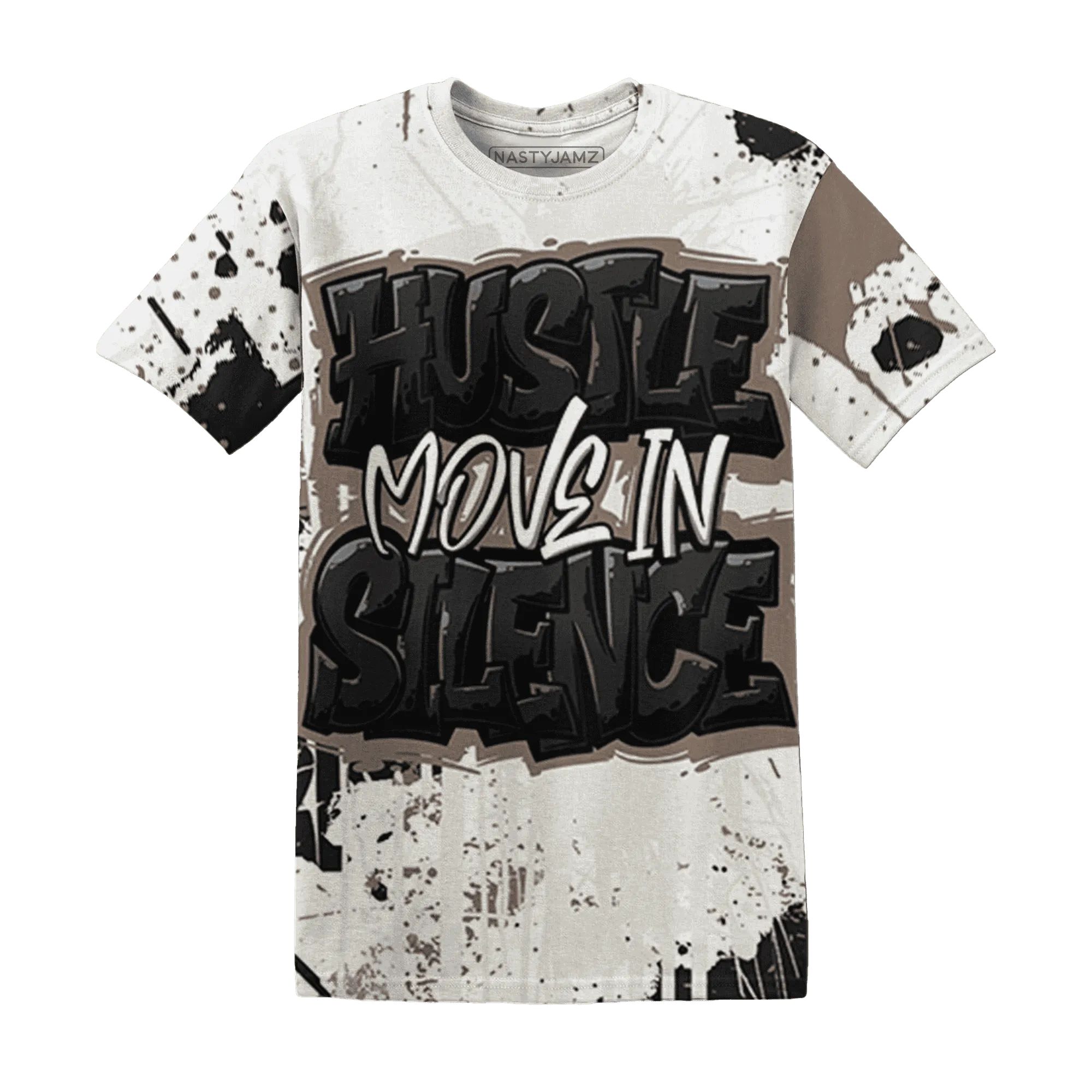 Low-Mocha-1s-T-Shirt-Match-Hustle-Move-In-Silence-3D